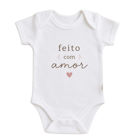 Body bebé com Design ''Feito Com Amor''