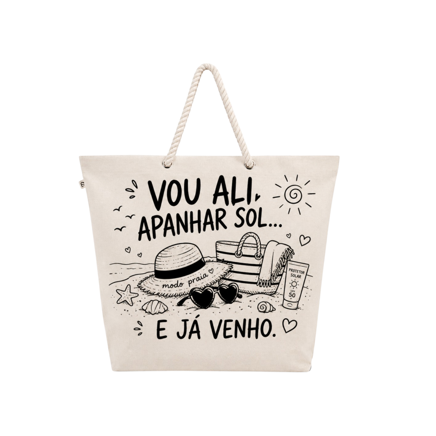 Saco De Praia 'Vou Ali Já Volto'